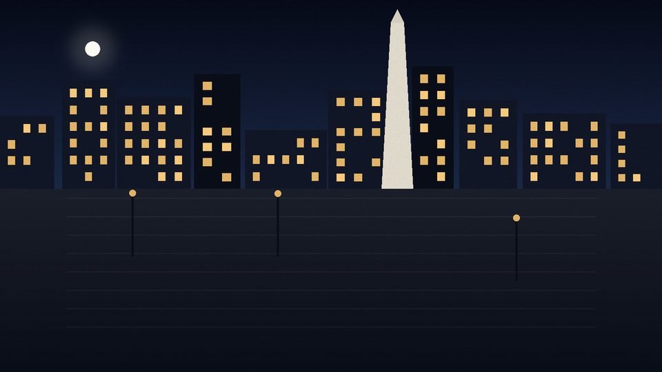 El Obelisco de medianoche sobre la avenida